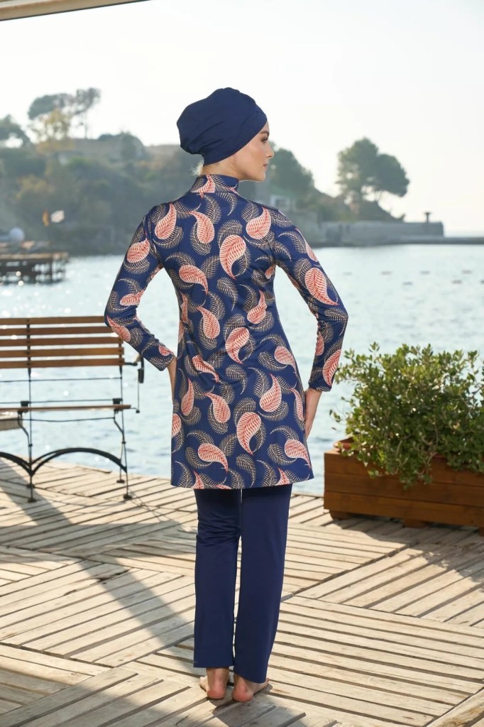 Estiva 25935 Lacivert Dijital Desenli Tam Boy Lycralı Tesettür Mayo Estiva 25935 Lacivert Dijital Desenli Tam Boy Lycralı Tesettür Mayo