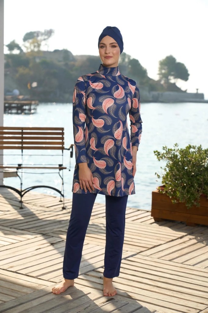 Estiva 25935 Lacivert Dijital Desenli Tam Boy Lycralı Tesettür Mayo Estiva 25935 Lacivert Dijital Desenli Tam Boy Lycralı Tesettür Mayo