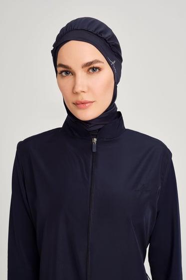 Haşema Lacivert Taş İşlemeli Çapraz Tesettür Bone Haşema Lacivert Taş İşlemeli Çapraz Tesettür Bone