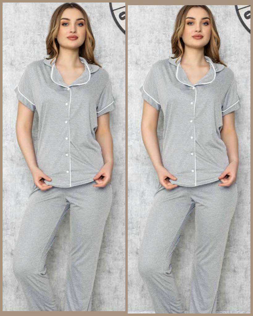 LİMİSSİ 618 Gri Önden Düğmeli Pijama Tk LİMİSSİ 618 Gri Önden Düğmeli Pijama Tk
