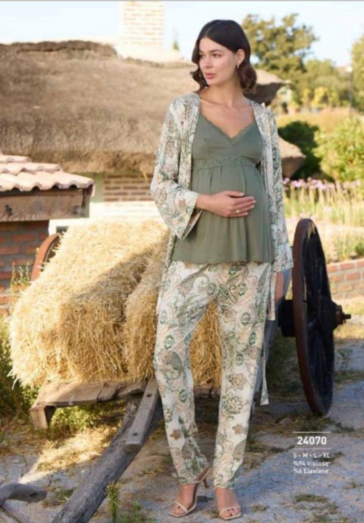 Monamise 24070 Yeşil Hamile Lohusa 3 Lü Pijama Sabahlık Tk Monamise 24070 Yeşil Hamile Lohusa 3 Lü Pijama Sabahlık Tk