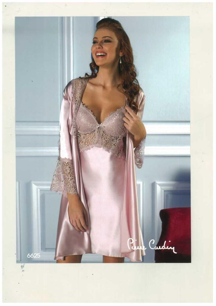 PİERRE CARDİN 6625 Ecru Kısa Gecelikli Saten 6 Lı Çeyiz Seti PİERRE CARDİN 6625 Ecru Kısa Gecelikli Saten 6 Lı Çeyiz Seti