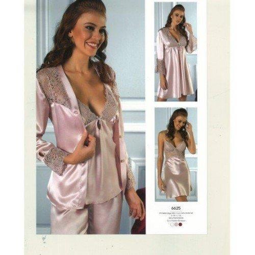 PİERRE CARDİN 6625 İnci Renk Kısa Gecelikli Saten 6 Lı Çeyiz Seti PİERRE CARDİN 6625 İnci Renk Kısa Gecelikli Saten 6 Lı Çeyiz Seti