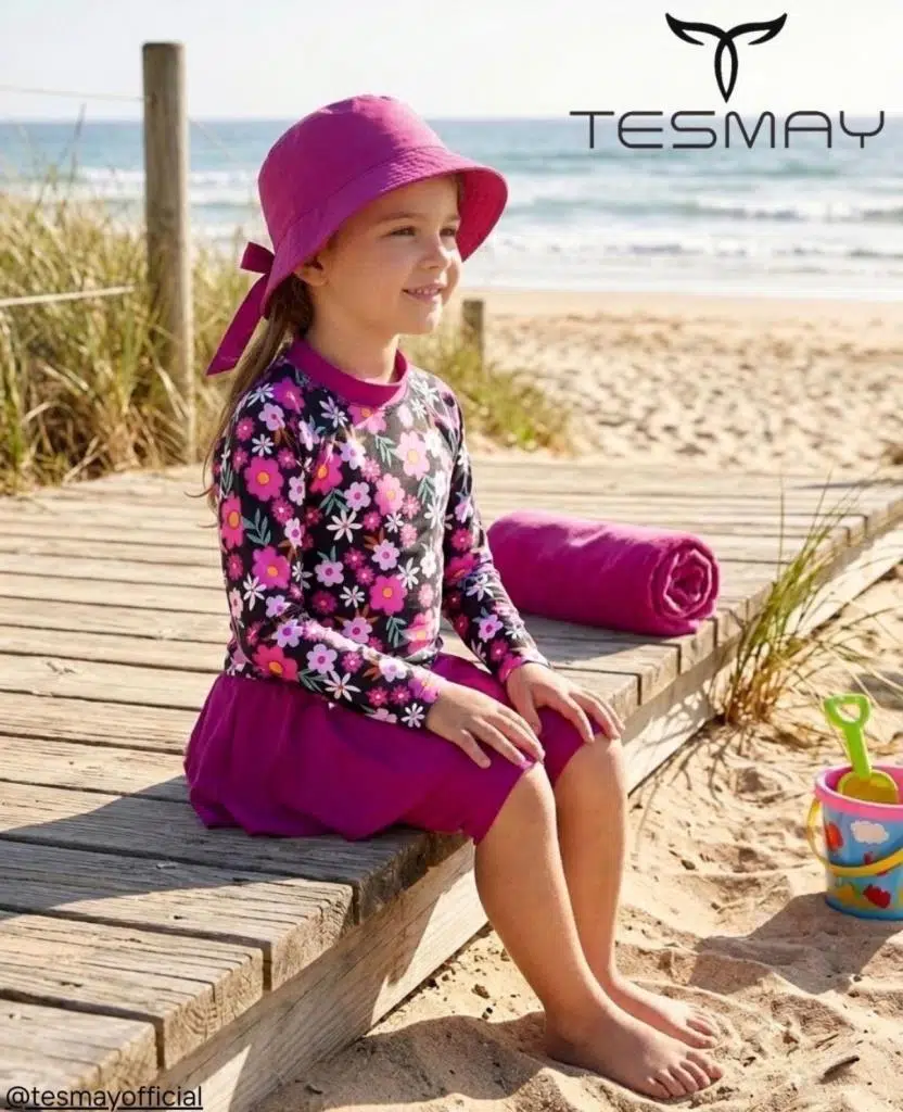Tesmay 2788 Fuşya Uzun Kol Çocuk Tesettür Mayo